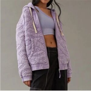 Urban outfitters purple quilted jacket alien detail